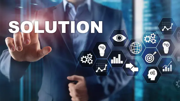 business-solutions-success-strategy-concept-structuring-virtual-diagram-business-process-with-solutions